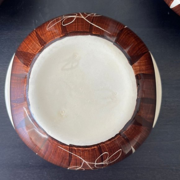 Purinton Pottery Brown Intaglio Cereal Bowls // Set of 4 // Vintage 1950s - Picture 5 of 7